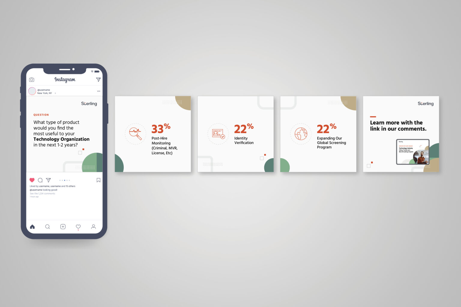 Reilly and I worked together to leverage existing carousel designs to create social promotion for the Tech report.