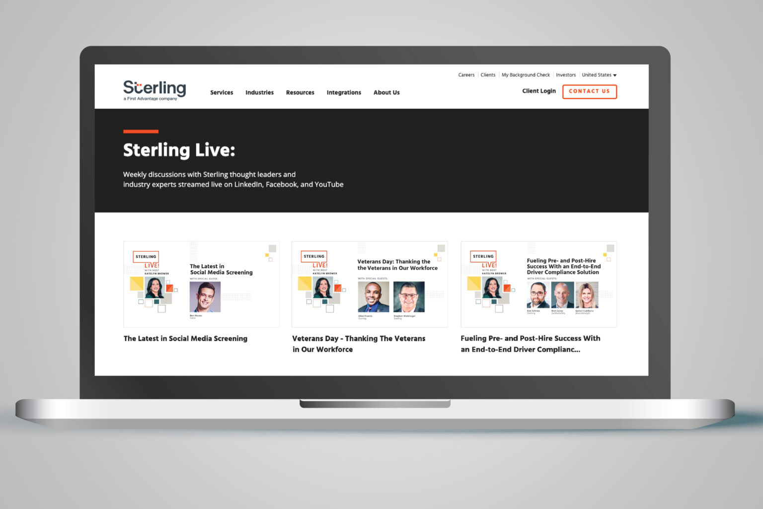Sterling Live Hub: full episode thumbnail templates designed to accommodate varying lengths of copy and number of speakers