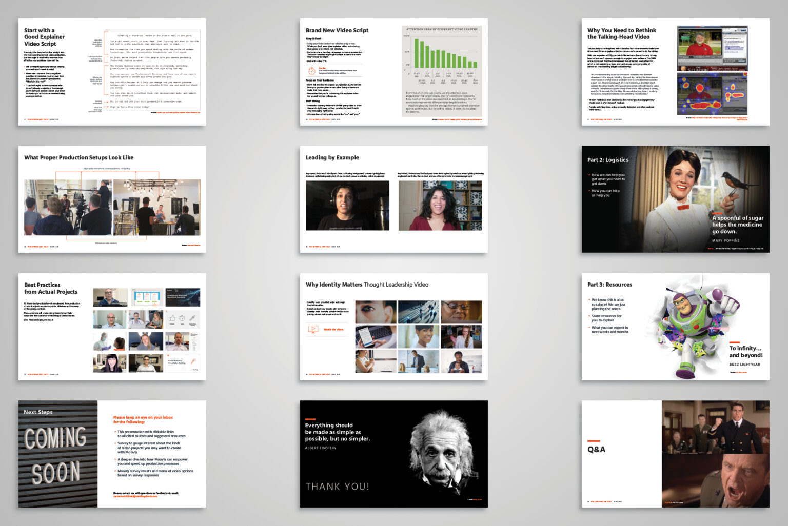 Overview of how I maintained thematic continuity throughout the presentation, which was designed to serve as both a presentation and a lasting resource for attendees