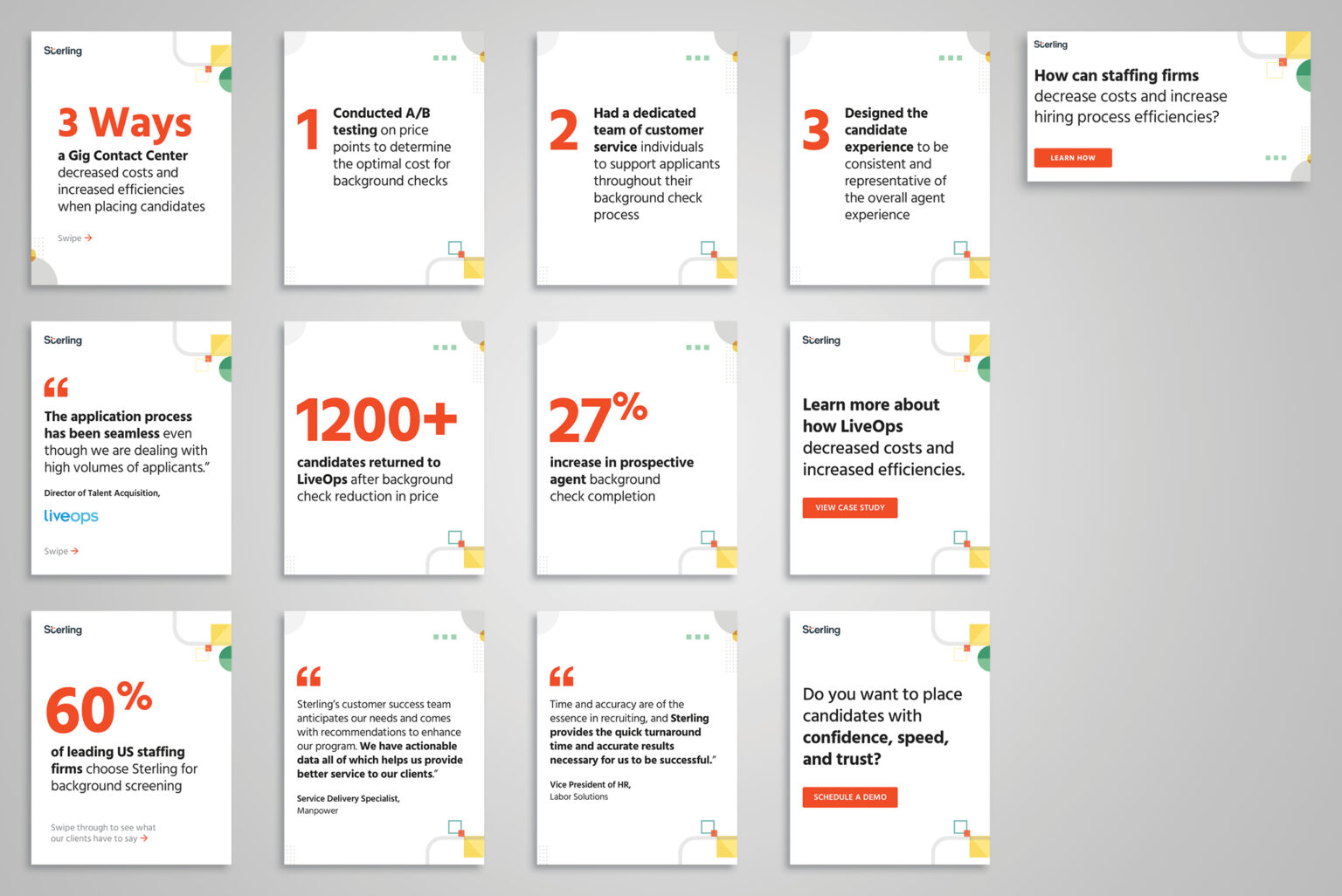 This complete set of Staffing visuals offered a comprehensive and engaging overview of our recruitment services and talent management expertise.