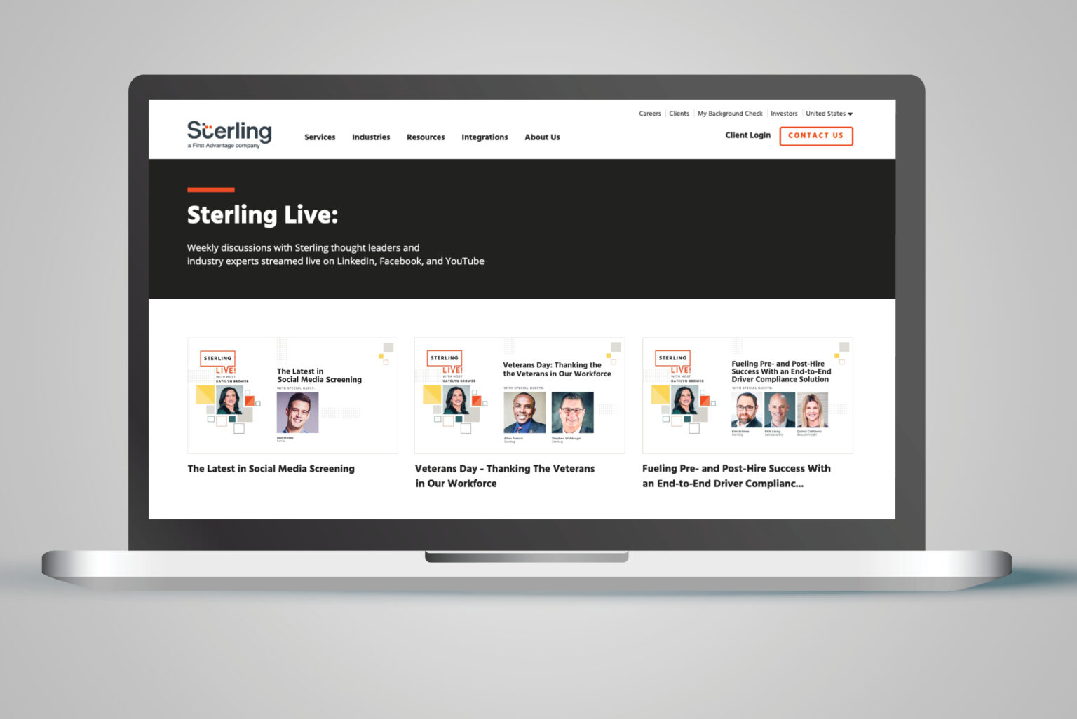 Sterling Live Hub: full episode thumbnail templates designed to accommodate varying lengths of copy and number of speakers