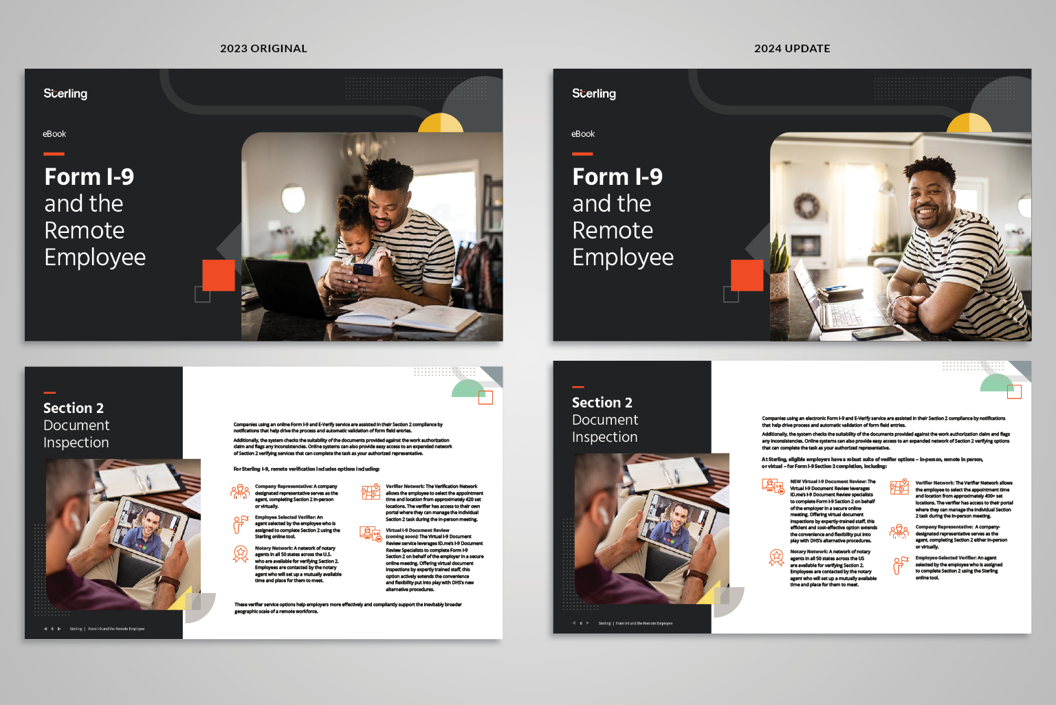 The year after the first ebook, I updated a slide with new legal information, visually connecting it to the original using a related image.