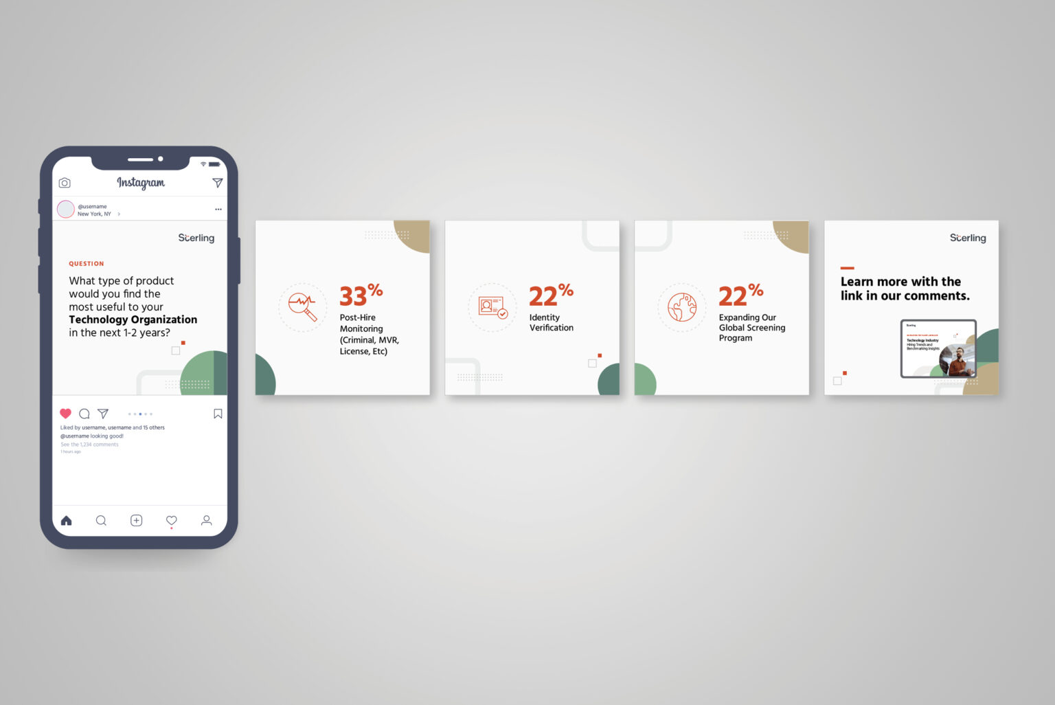 Reilly and I worked together to leverage existing carousel designs to create social promotion for the Tech report.